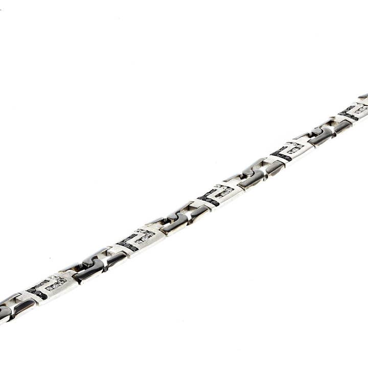 14kt Black & White Men's Two Tone Gold bracelet for wholesale by NYMAN JEWELERS