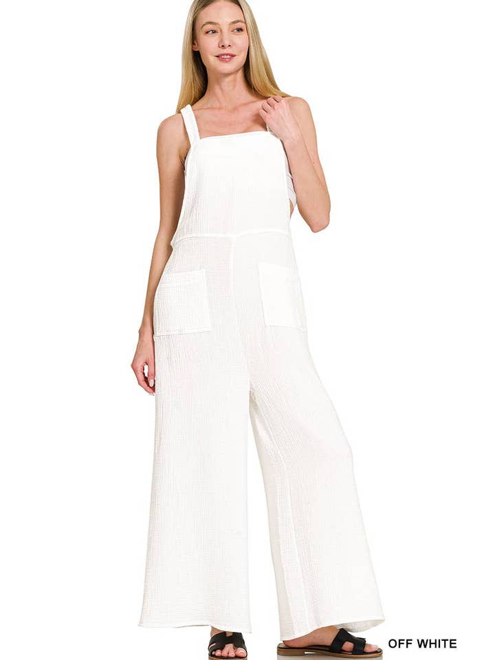 Vanilla Monkey - Wholesale Overalls - Women's - Washed Double Gauze Elastic Waist Wide Overalls18