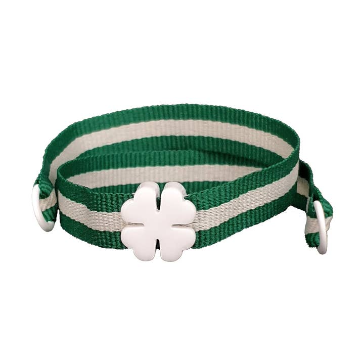 GRÖN/GRÄDDE VIT FYRKLÖVER ARMBAND för wholesale av Smartever Srl