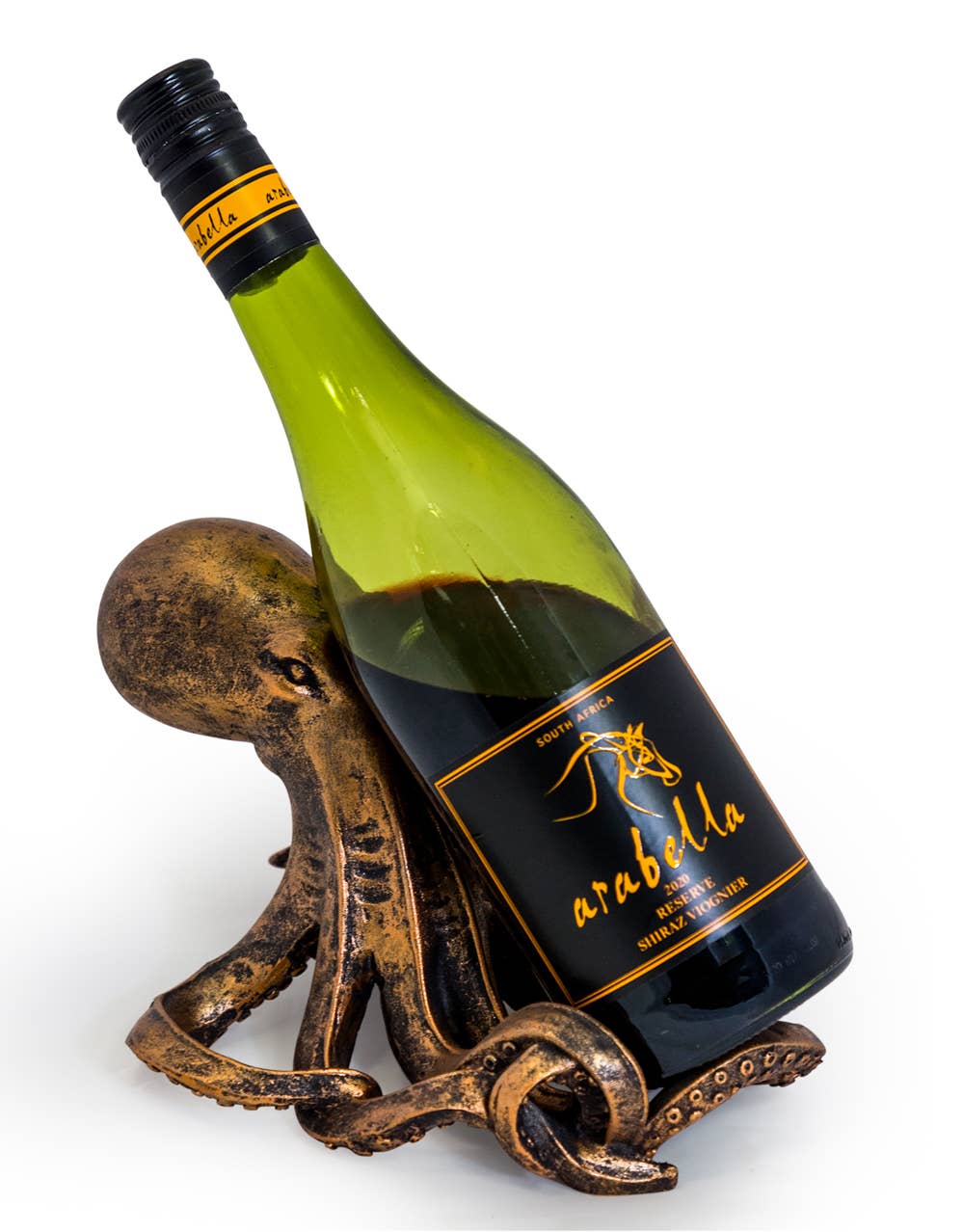 McGowan & Rutherford Ltd - Vendita all'ingrosso Supporti/accessori portabottiglie - Portabottiglie a forma di polpo in bronzo antico0