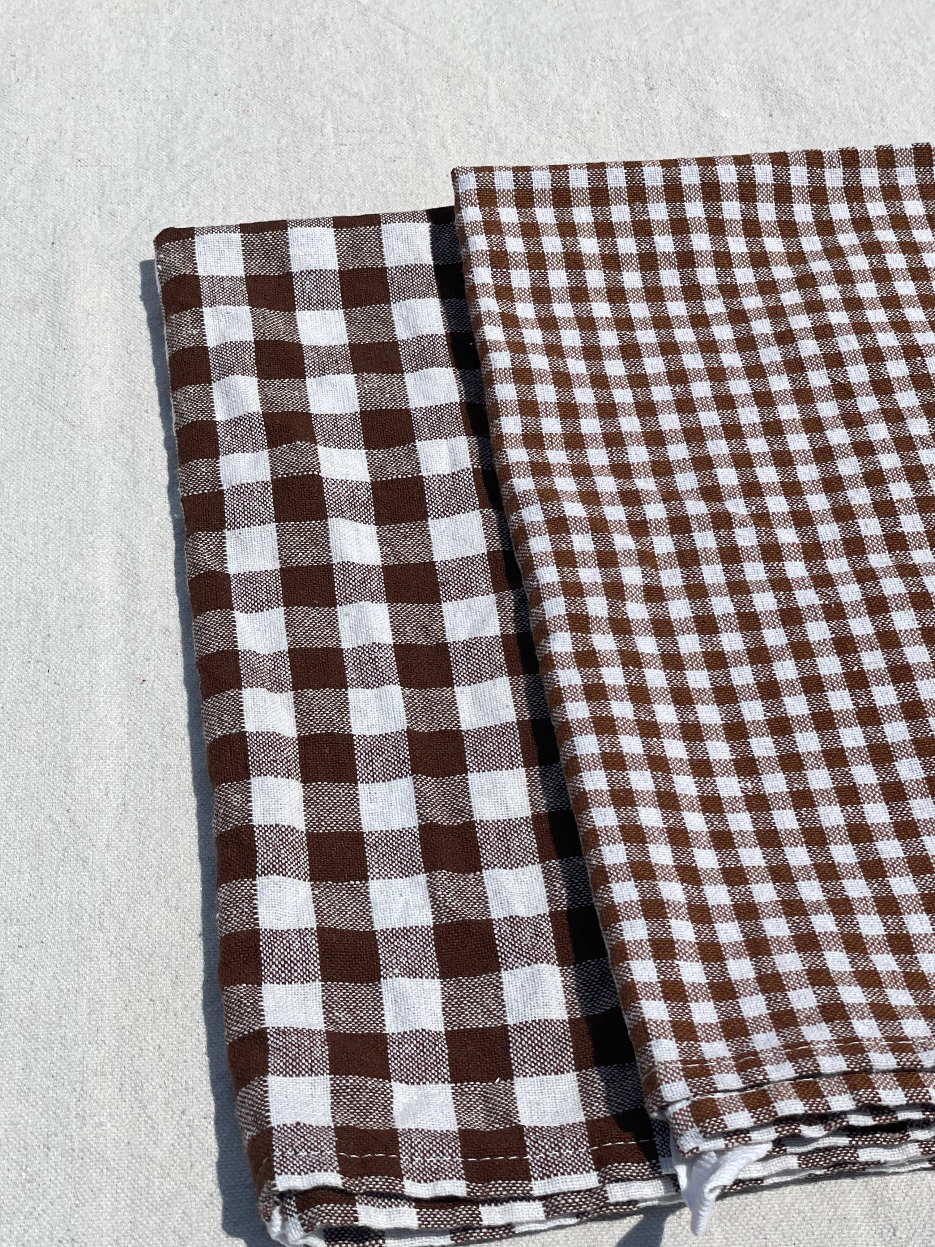 Parekh Bugbee – wholesale Tea towel – Organic Cotton Gingham Kitchen Towel - Chocolate5