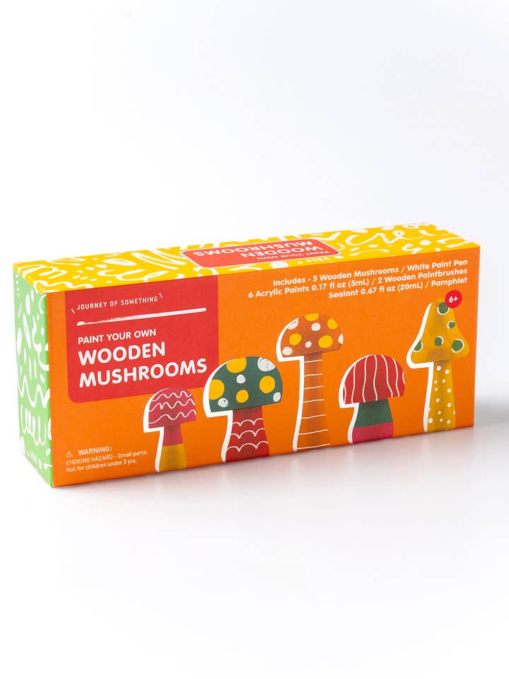 Paint Your Own Wooden Mushrooms Kit for wholesale by Journey of Something USA