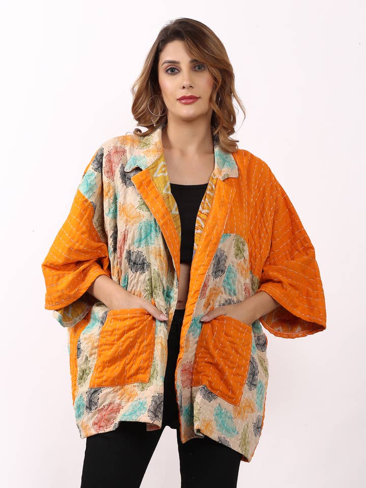 Vintage bedrukte katoenen Kantha-jas voor dames groothandel partij voor wholesale door Wevez