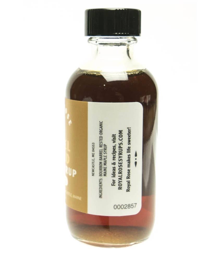 Royal Rose Syrups - Wholesale Maple Syrup - Barrel Rested Organic Maple Syrup 2oz1
