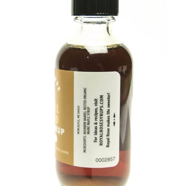 Royal Rose Syrups - Wholesale Maple Syrup - Barrel Rested Organic Maple Syrup 2oz1