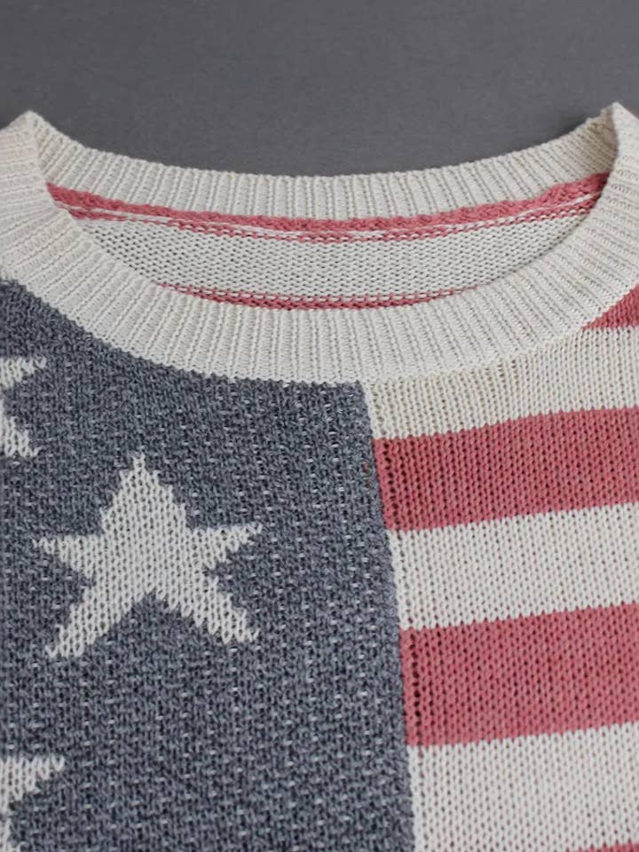 Serenity Collective - Wholesale Knit Sweater - Women's - US Flag Sweater6