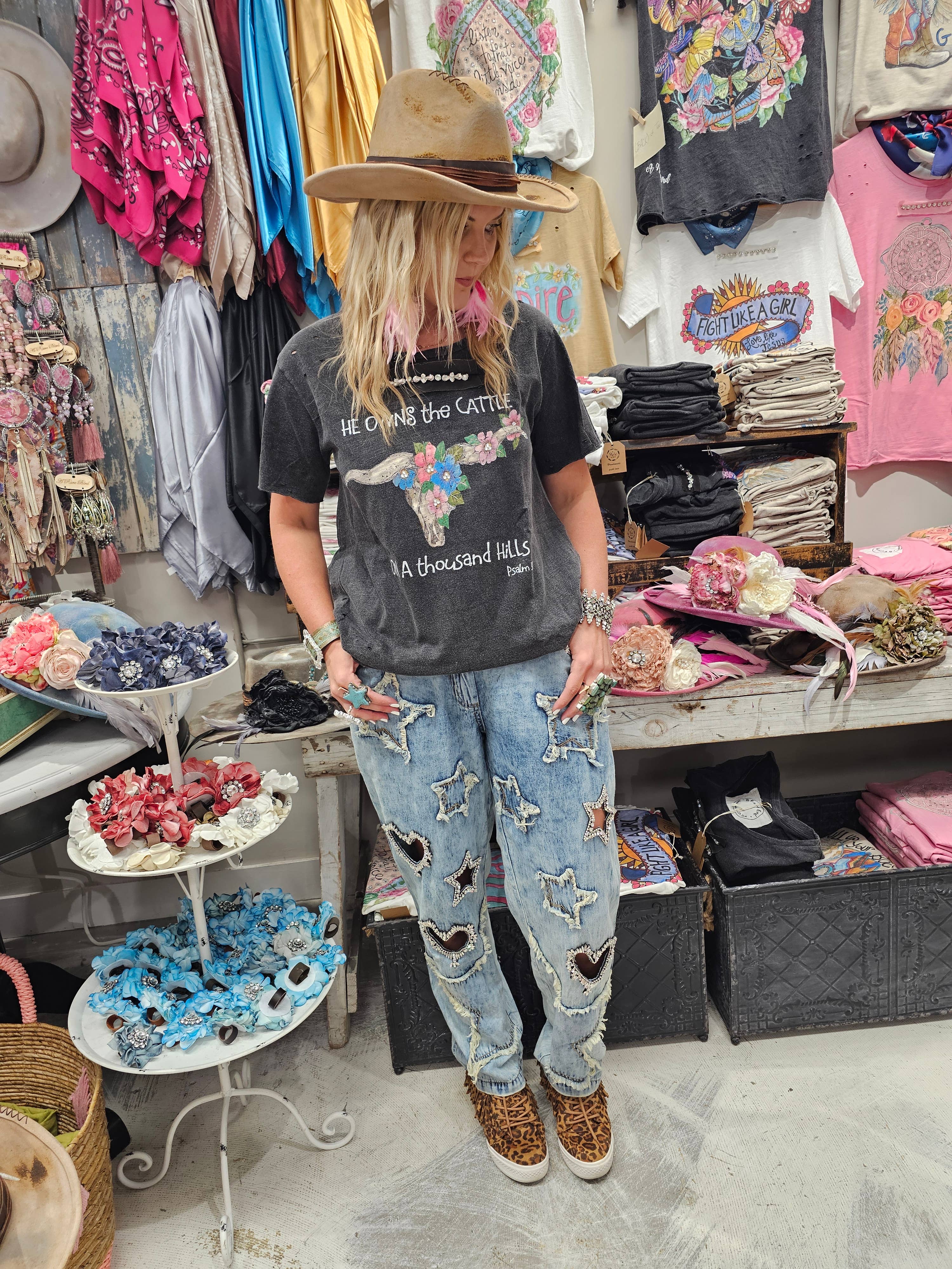 A Rare Bird Shop - Wholesale Screen Printed T-Shirt - Women's - He Owns The Cattle Tattered Tee2