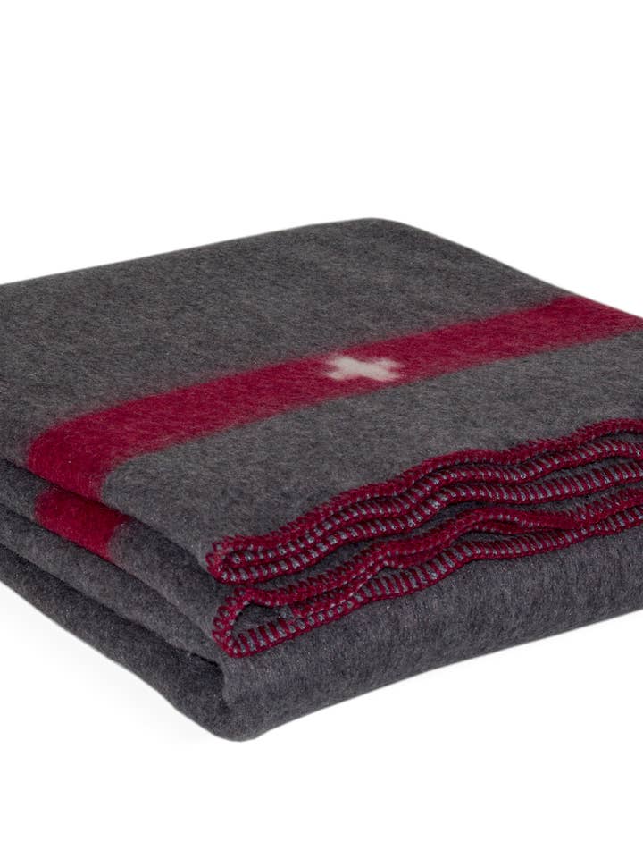 Couverture en mérinos SWISS ARMY - gris pour la vente par MoST