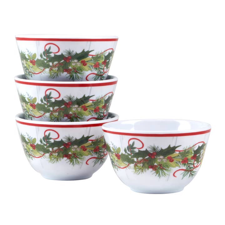 Certified International - Wholesale Bowl - Christmas Gatherings Melamine Set of 4 4in Dipping Bowls