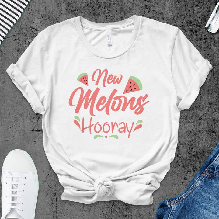 New Melons Hooray Watermelon Graphic T-Shirt, Summer Fruit Tee, Casual Top for wholesale by FreakyTeeFactory