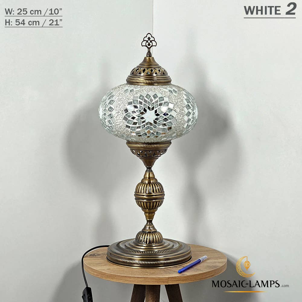 Mosaic Lamps - Wholesale Accent/Desk Lamp - 10+ Colors - Turkish Mosaic X Large Globe Table Lamp, Marrak80