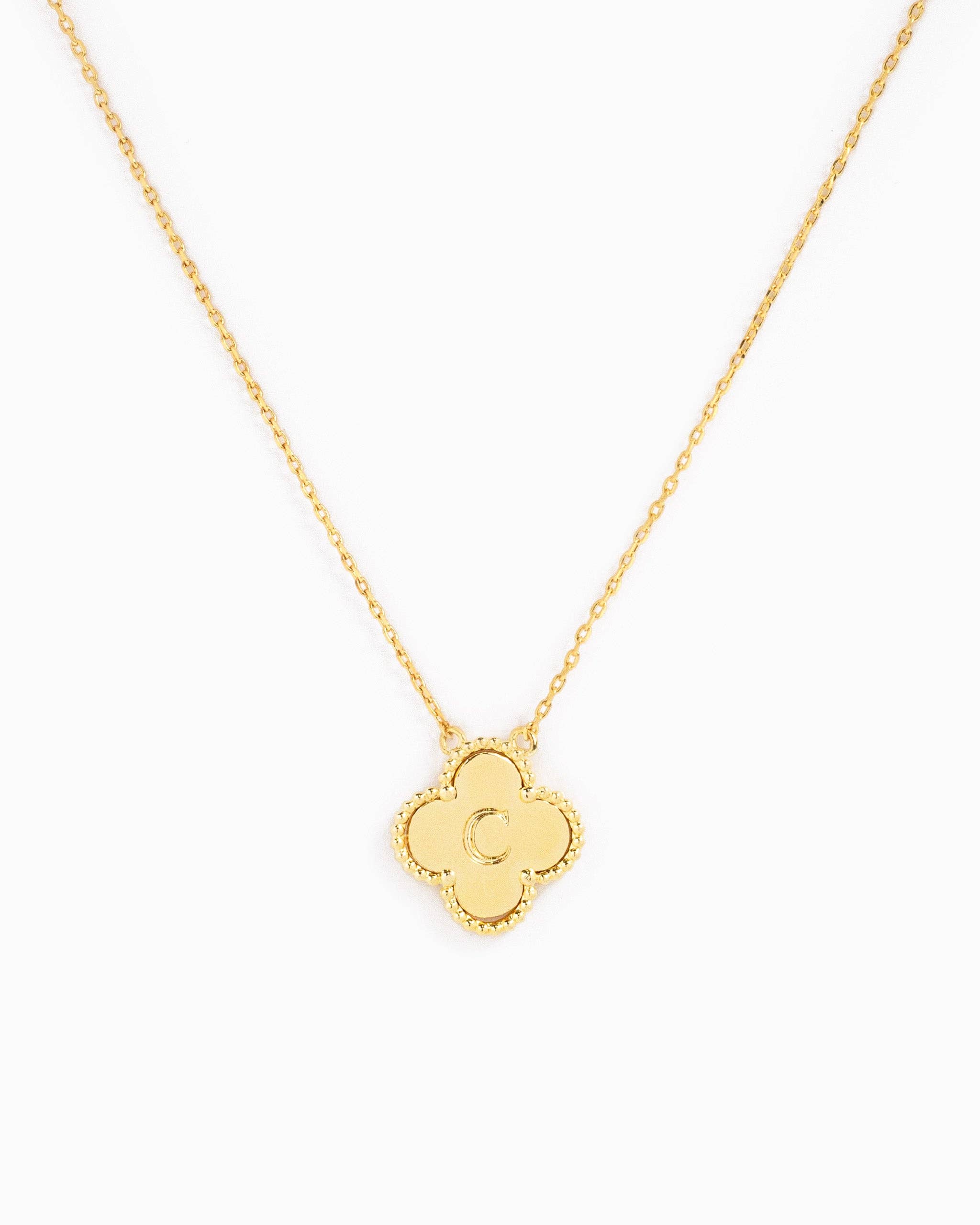 Sessori - Wholesale Pendant/Charm Necklace - Clover Letter Initial Pendant Necklace32