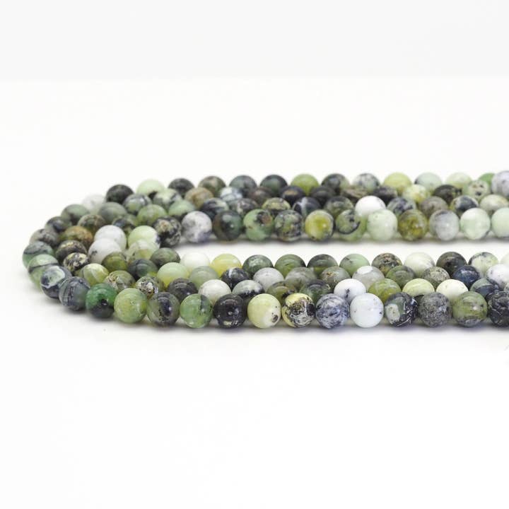 BestBeads&Beyond - Wholesale Beads - Genuine Green Opal Round Smooth Beads, Sku#U1732