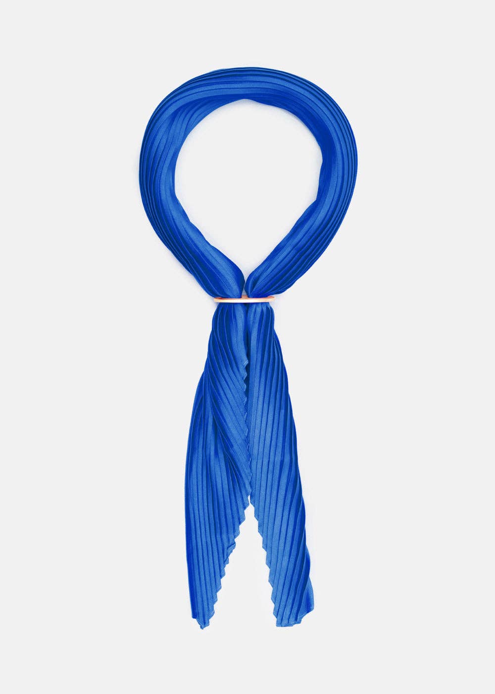 NALI' - Wholesale Scarf - Women's - MAYA PLISSE FOULARD W/ RING BLUE - N621