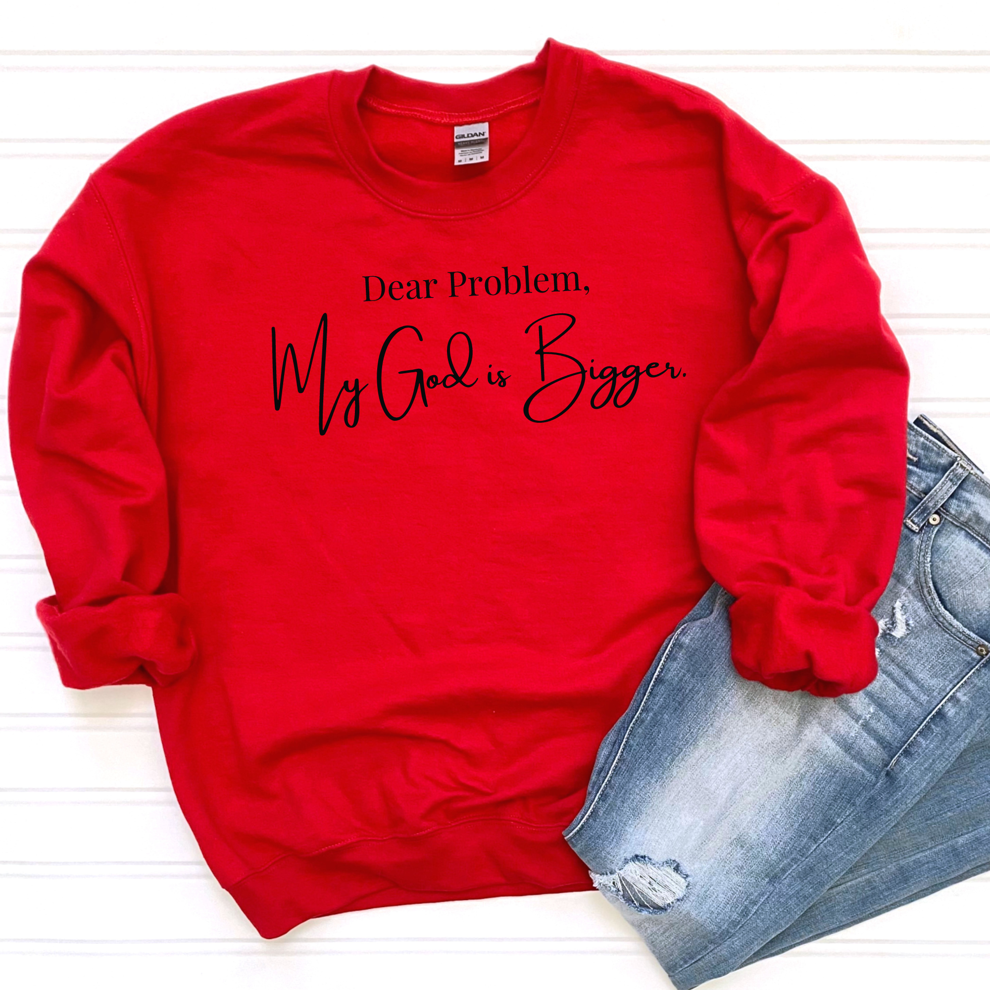 Love Ann Joy Apparel, LLC - Wholesale Graphic Sweatshirt - Women's - My God is Bigger Christian Sweatshirt1