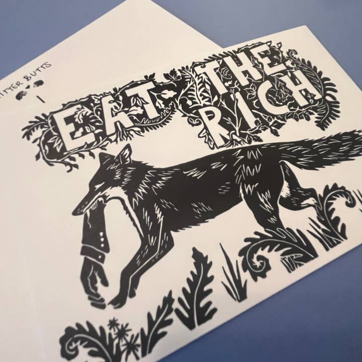 Critter Butts - Vente Cartes postales - Carte postale « Eat The Rich » 100 % recyclée1