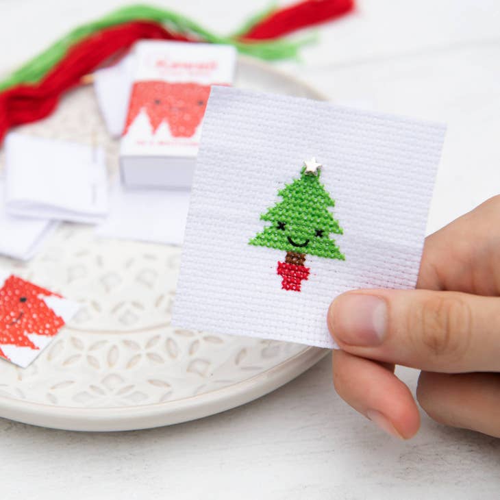 Wholesale Kawaii Christmas Tree Cross Stitch Kit In A Matchbox for your  store - Faire