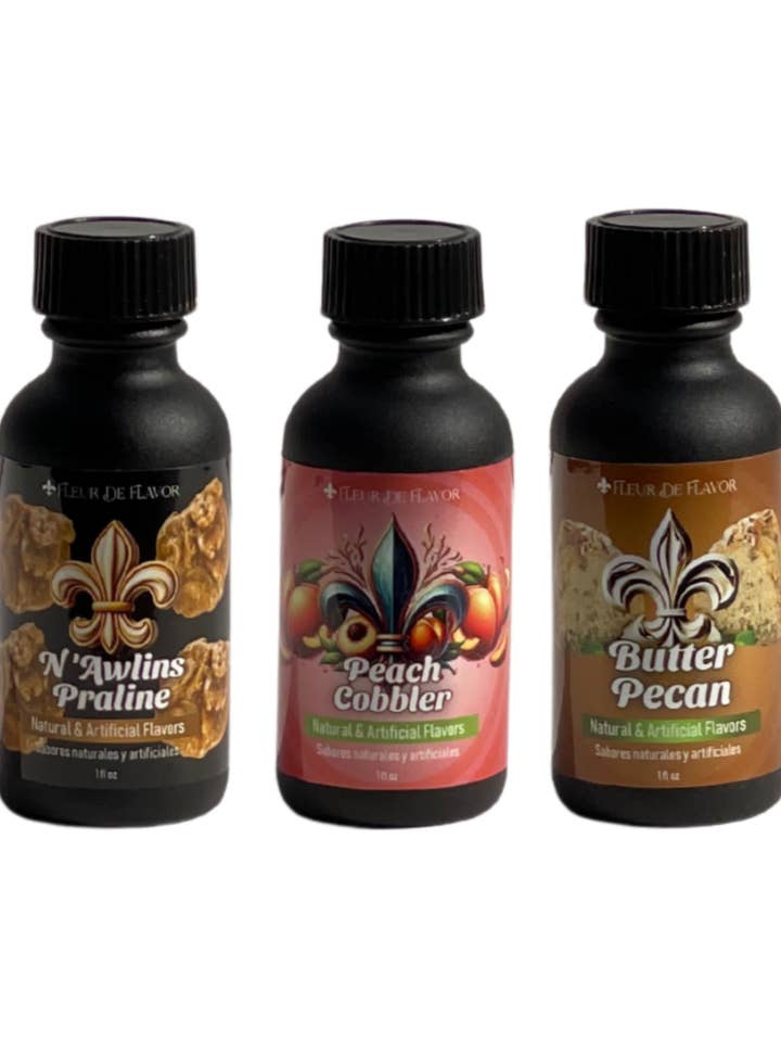 Collection Southern Comfort - Noix de pécan au beurre, Praline N'Awlins & Cobbler aux pêches (Trio d'émulsions de 1 oz) pour la vente par Fleur De Flavor