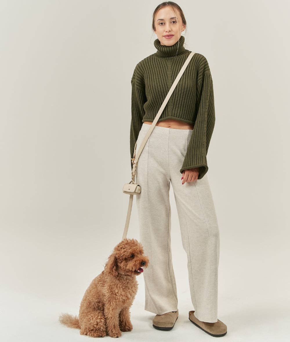 CAFIDE – Großhandel Leine – Hund – Mehrfach verstellbare Hundeleine aus beigem veganem Leder, Jala2