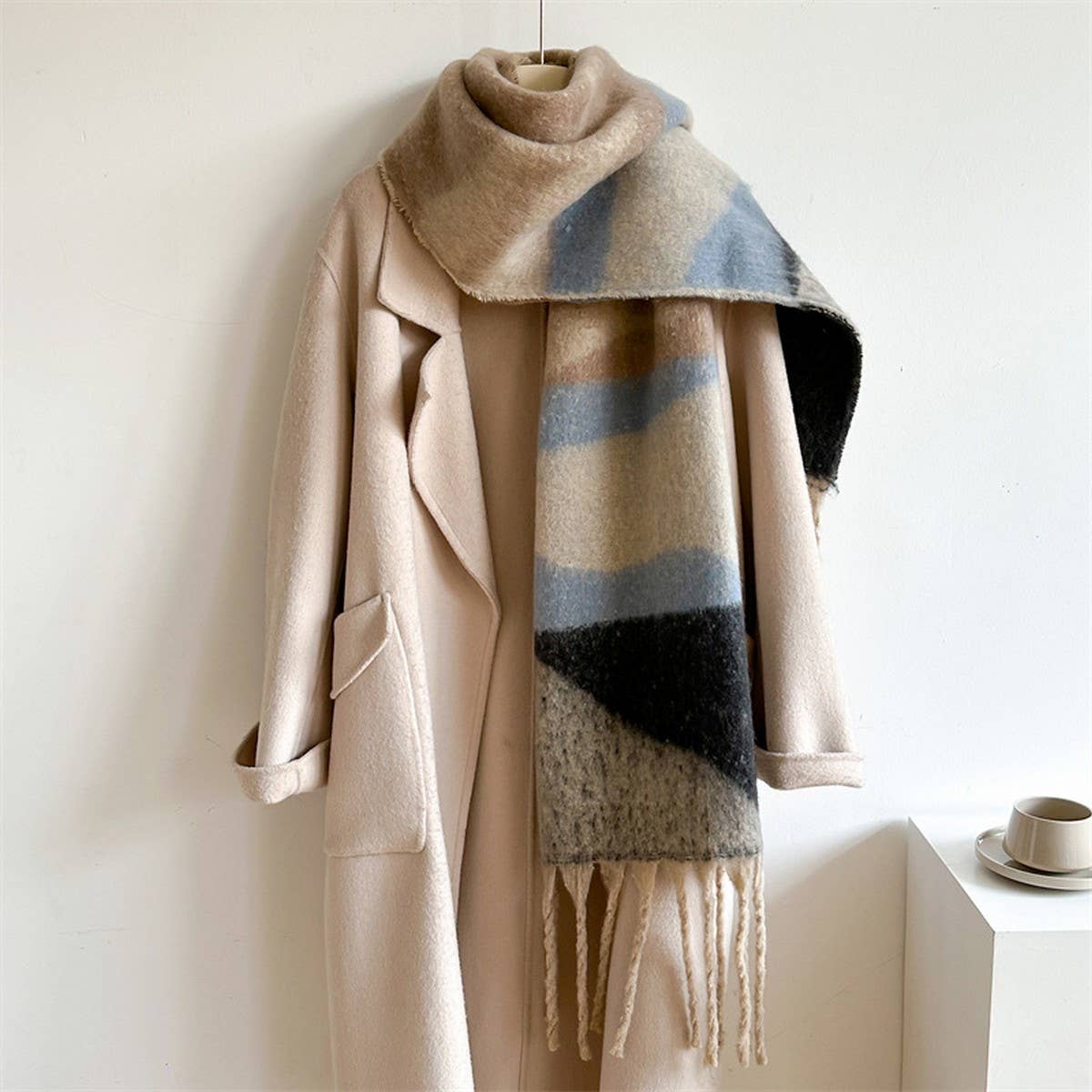 ACCITY - Wholesale Scarf - Women's - Colorblock Winter Scarf - Thick Warm Unisex Wrap_CWASC09693