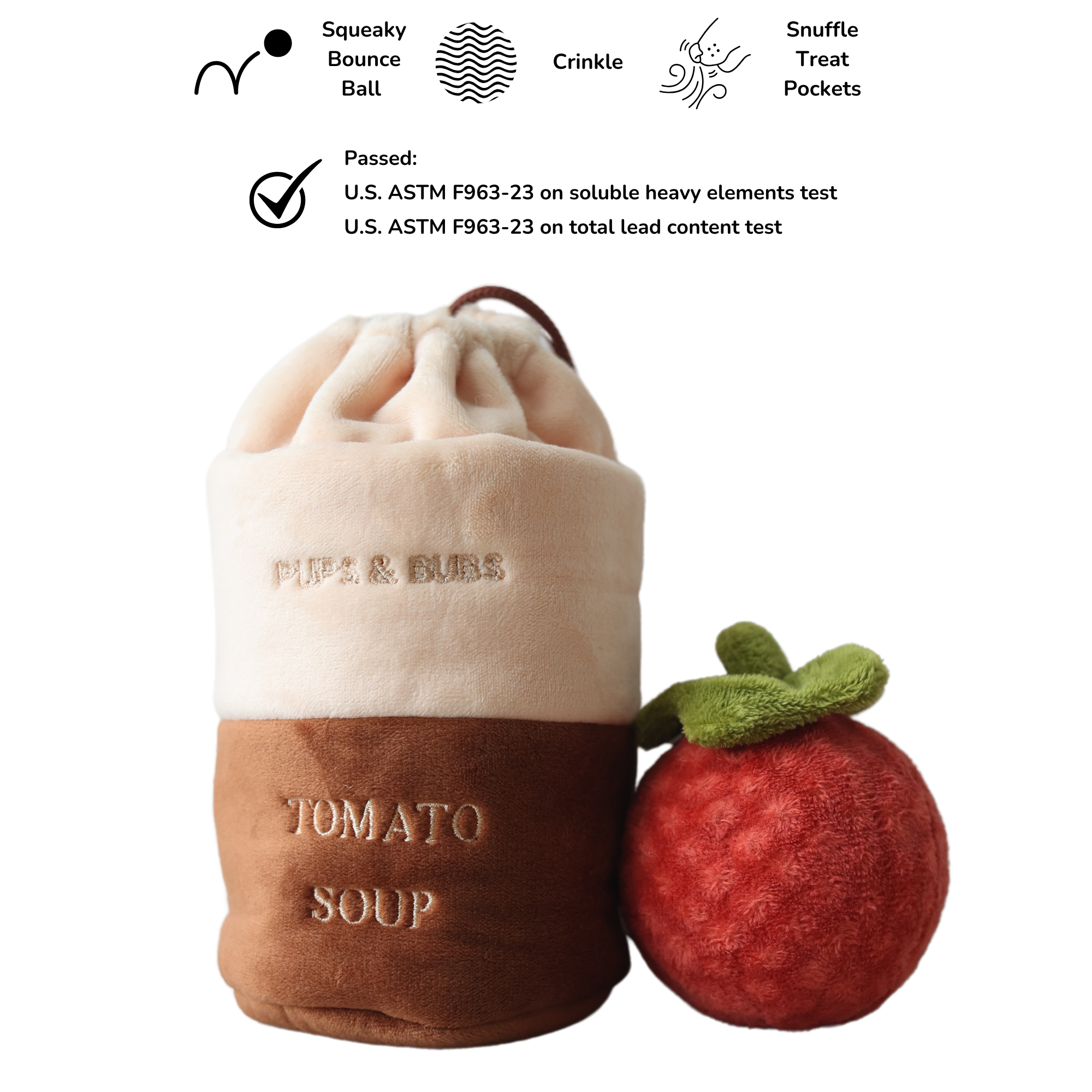 Pups & Bubs - Wholesale Piepspeeltje - Hond - Tomatensoep Neuswerk Speelgoed | Snuffelspeelgoed met Pieper2