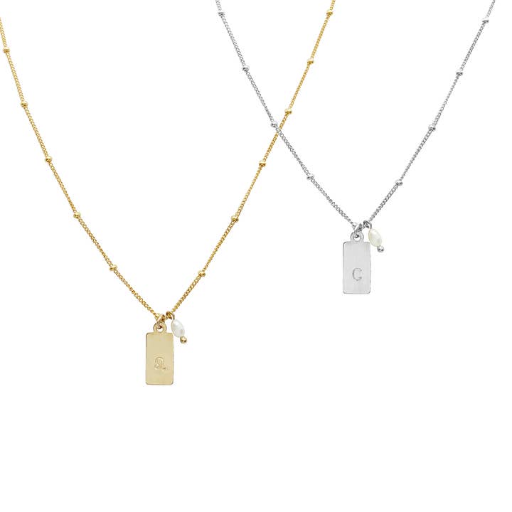 Aria Tag and Pearl Necklace for wholesale by Misuzi