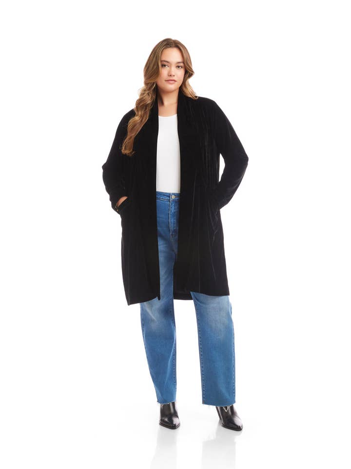 Übergrößen Samt Staubmantel für den Großhandel von Karen Kane