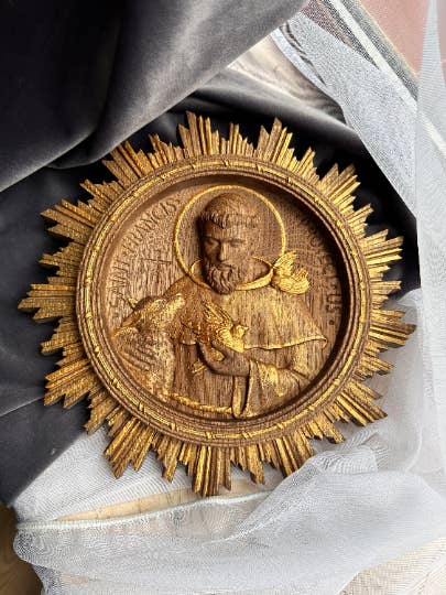 Saint Francis of Assisi modern personalized christian gift for wholesale by KozakWorkshop