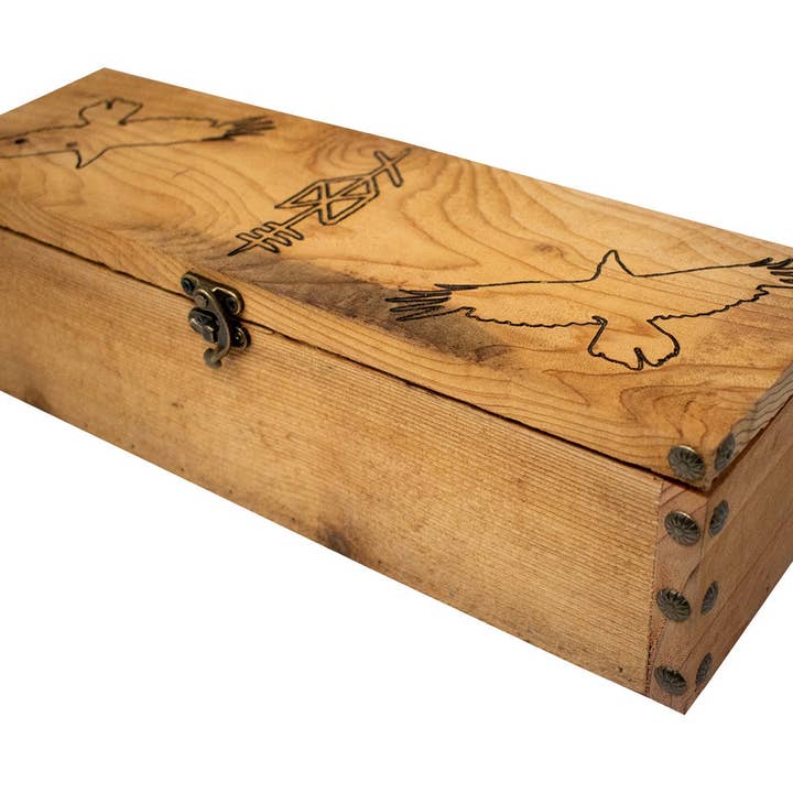 Caja forrada de piel de cabra con bindruna de Odín para venta al por mayor de Oreamnos Oddities