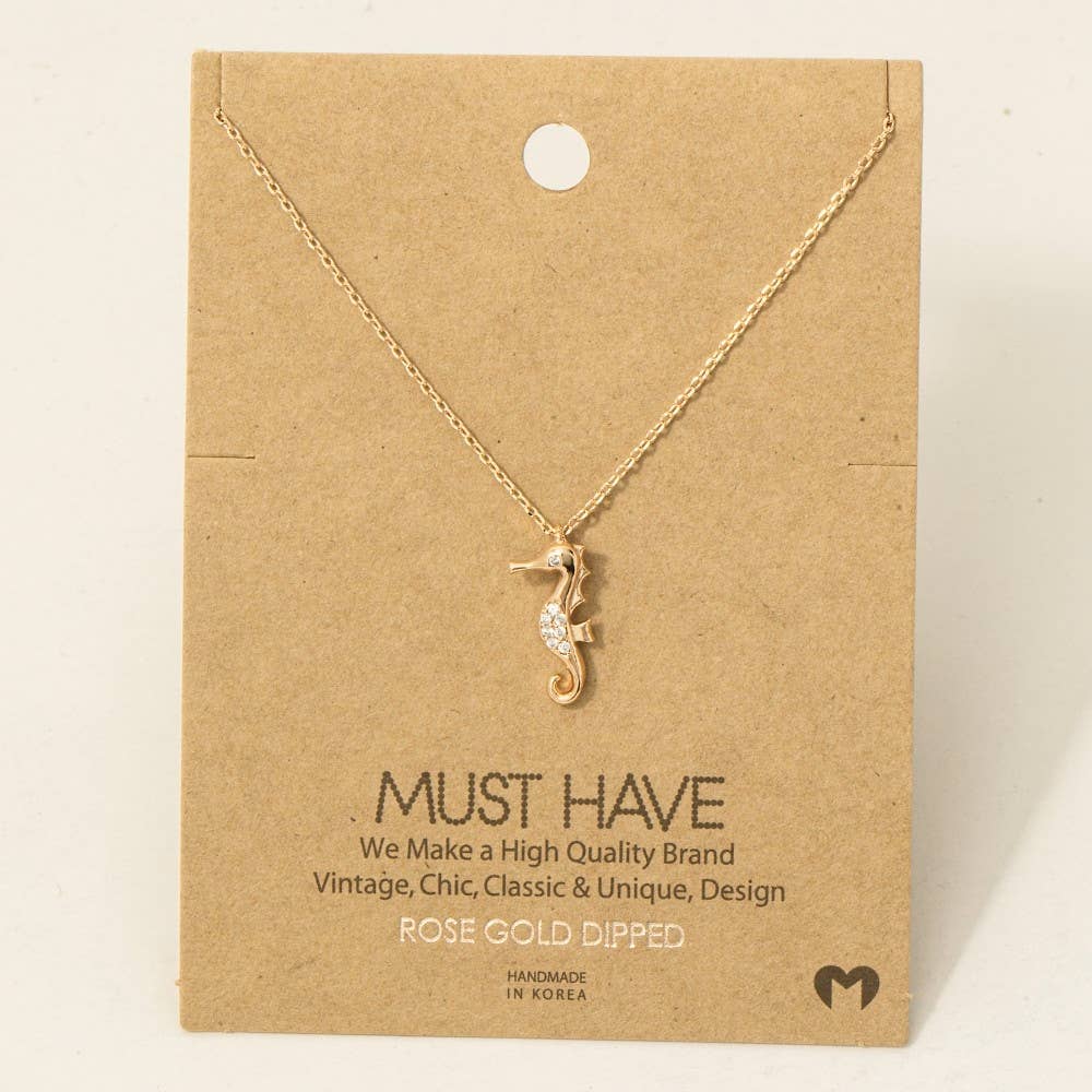 Fame Accessories - Wholesale Pendant/Charm Necklace - Mini Sea Horse Pendant Necklace4