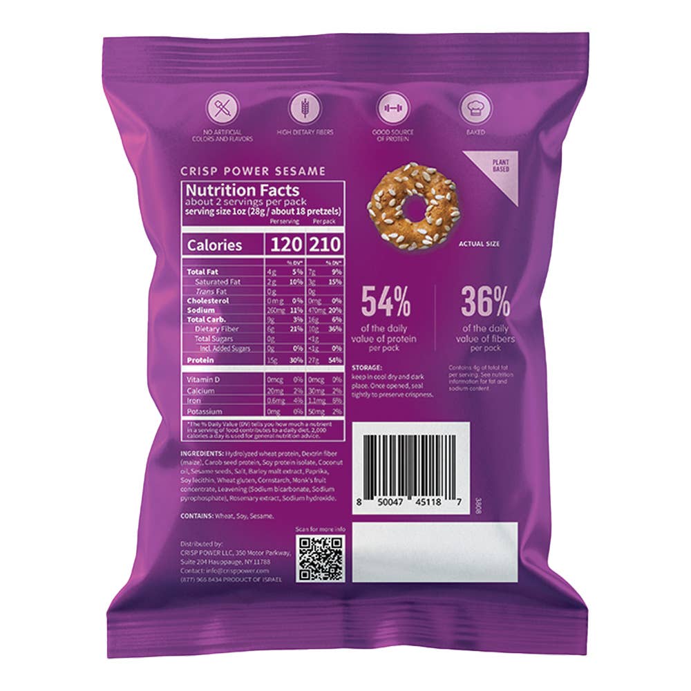 Crisp Power - Wholesale Pretzels - Protein Pretzel Sesame2
