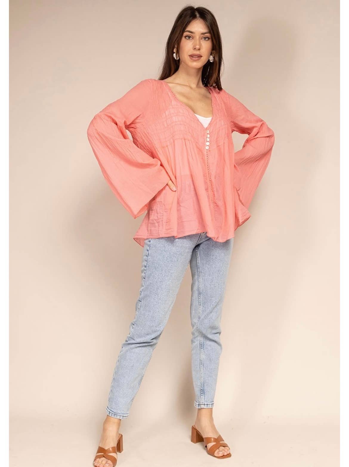 LINEN & COTTON HOUSE - Vente Chemisier – femme - GILET EN COTON 20354  SPRING SUMMER CLOTHING12