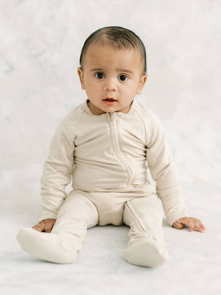 Pijama de cremallera de bambú para venta al por mayor de Little Lott Clothing Co.