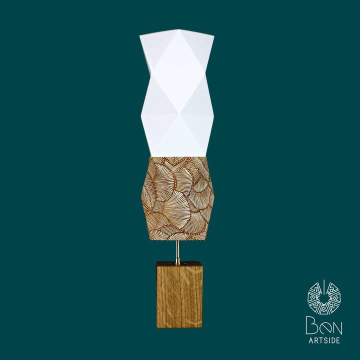 Ben Artside - Venta al por mayor Lámparas decorativas/de escritorio - Lámpara de origami motivos de follaje marrón