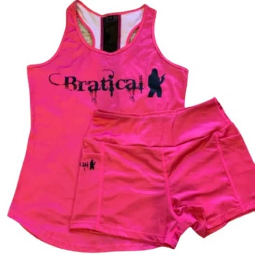 Poligono di tiro rosa, set impertinente da esterno, completo da donna per la vendita all'ingrosso da parte di Bratical