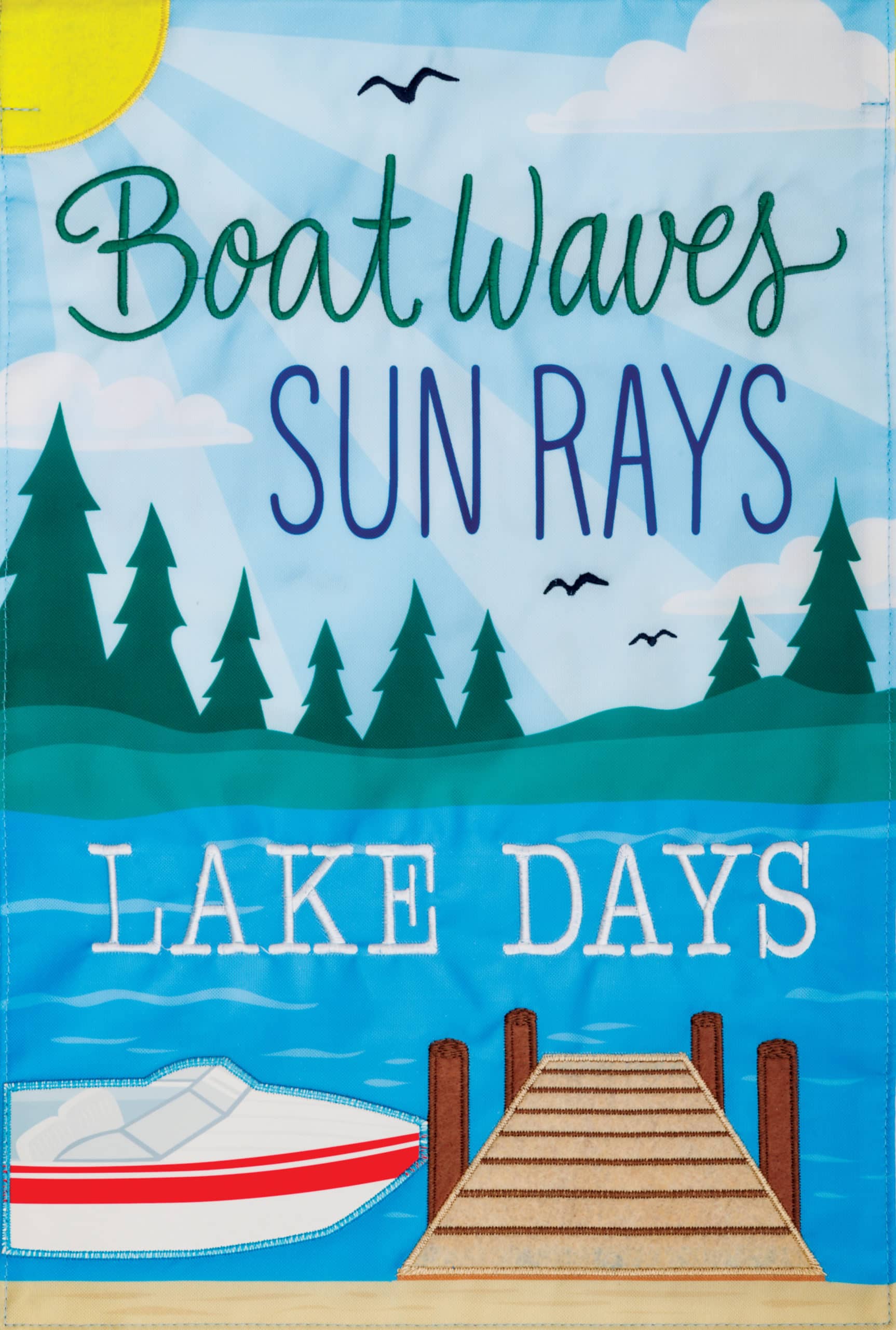 Custom Decor - Wholesale Wall Accent - Applique-Boat Waves-Flag - 12” x 18”0