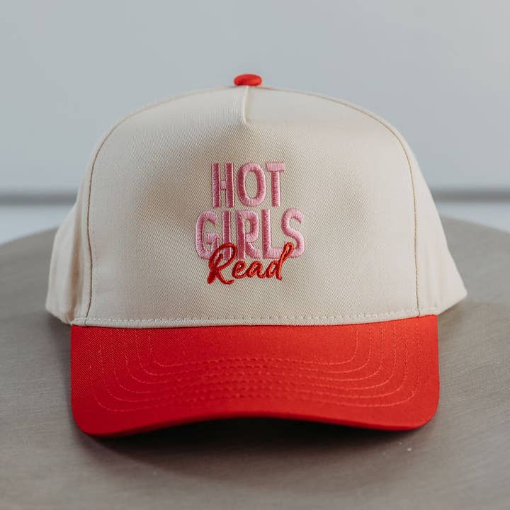 Hot Girls Read Embroidered Vintage Trucker Hat for wholesale by The Babe Co.
