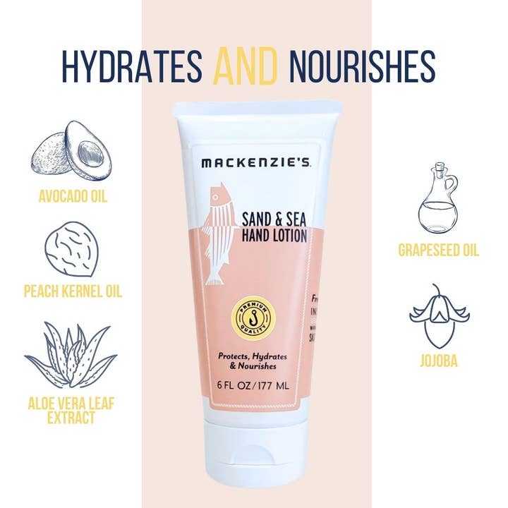 MacKenzie's Fisherman - Wholesale Hand Cream/Lotion - Sand & Sea Hand Lotion- 6 fl oz (12 qty)5