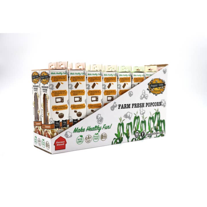 Grandpa Joe's Candy Shop - Wholesale Popcorn - Poppin Cobs ASSORTED Flavors Popcorn on the Cob 16ct Display
