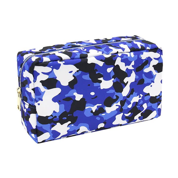 Mavi Bandz - Wholesale Makeup/Cosmetic Bag - Varsity Collection Nylon Cosmetic Bag Blue Camo Camouflage0