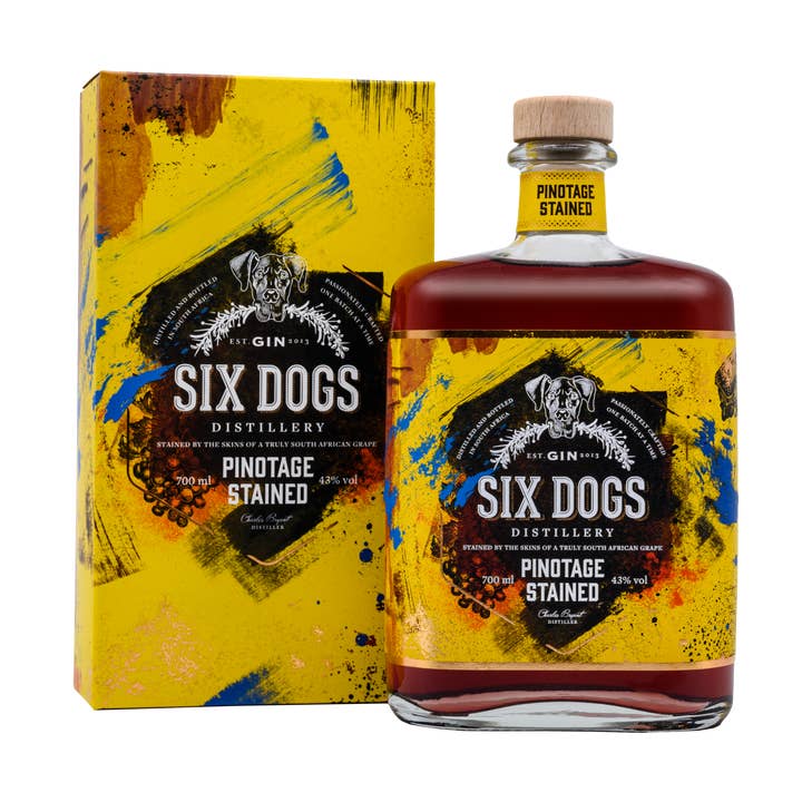 Six Dogs Pinotage Stained Gin | 100% Naturale | Sudafrica per la vendita all'ingrosso da parte di Six Dogs