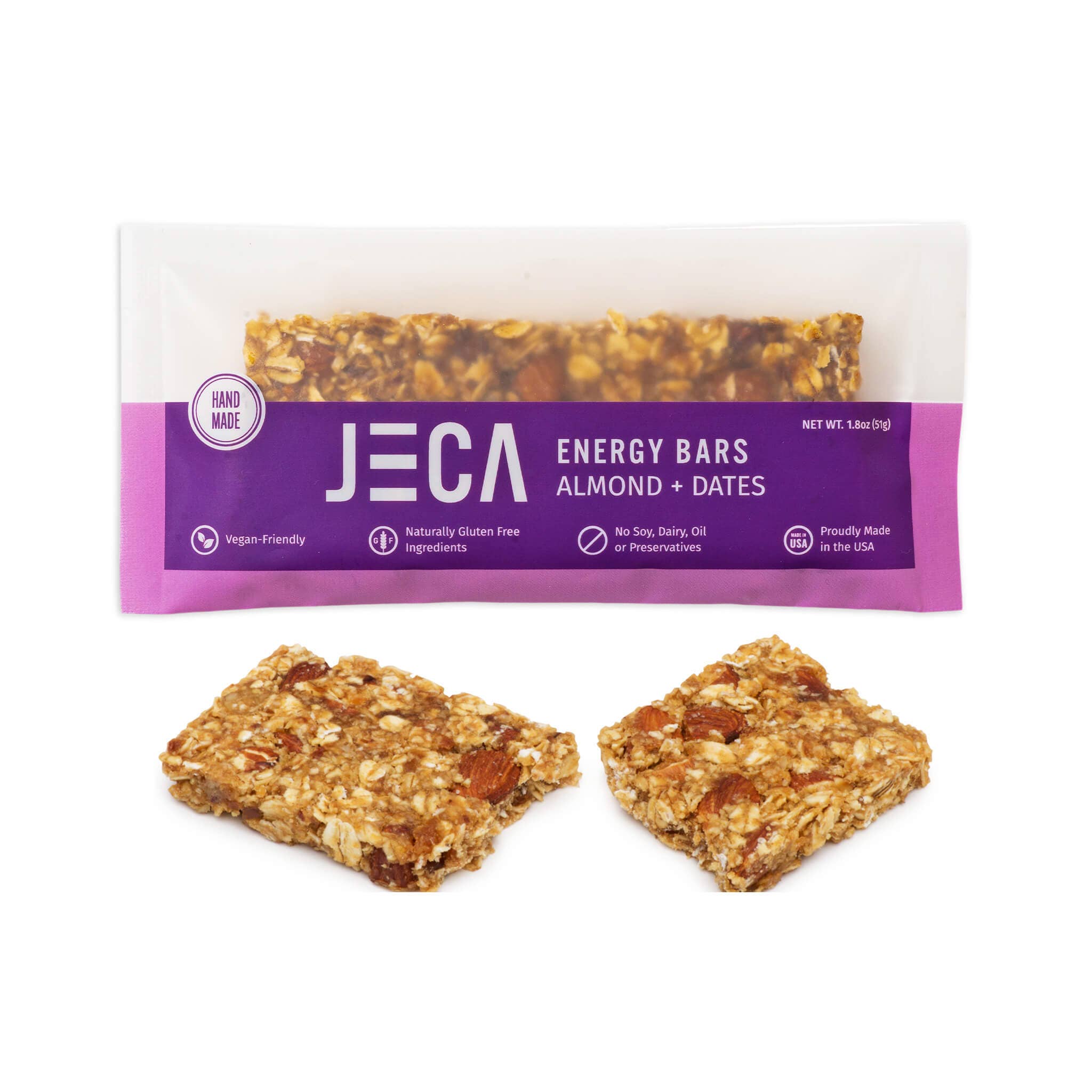 Jeca Energy Bars - Wholesale Snack Bar - Almond+Dates Energy Bar1
