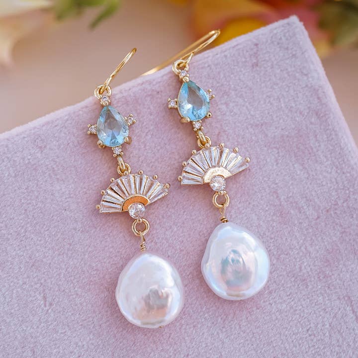 Pendientes Lydia Pearl para venta al por mayor de Wander + Lust Jewelry