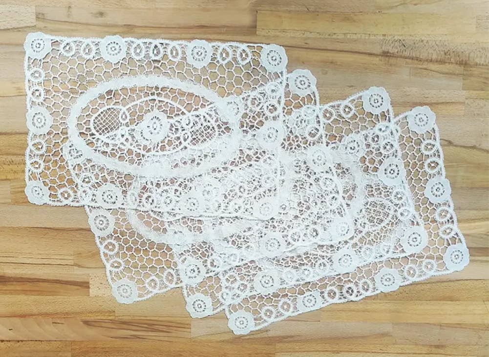 Fennco Styles – wholesale Placemat – White Crochet Delicate Lace 12"x18" Placemat2