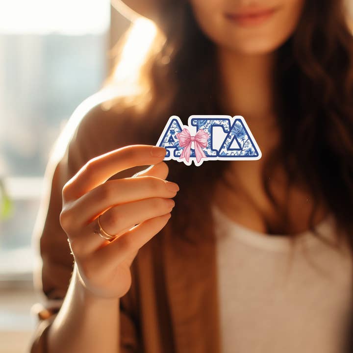 Aspen and Lark - Wholesale Sticker - Alpha Gamma Delta Sticker - Chinoiserie Bow3