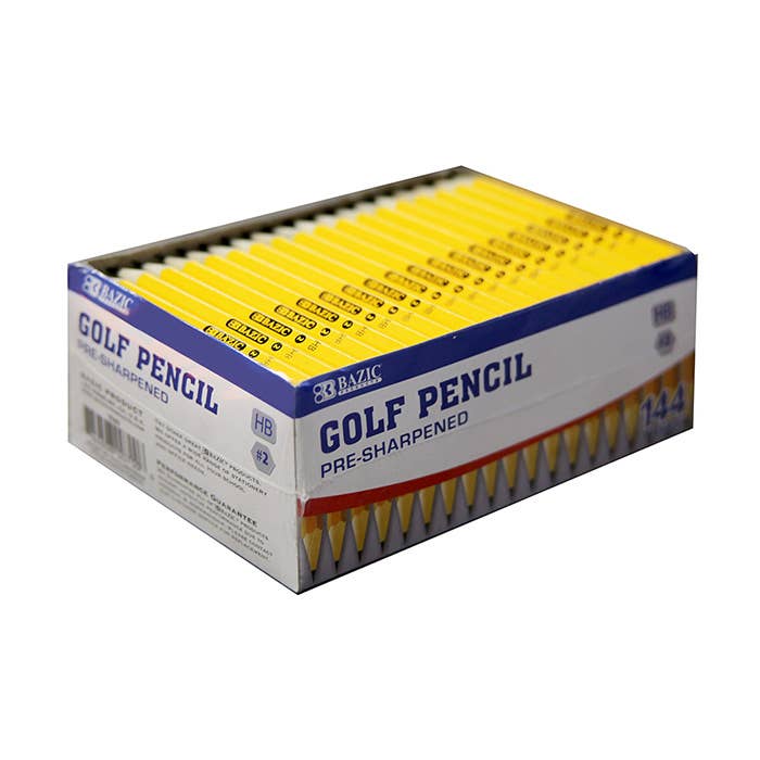 Luna Office Supply -  Everyday Essential – wholesale Pencil – Pre-Sharpened Golf Pencil - Pack of 1440