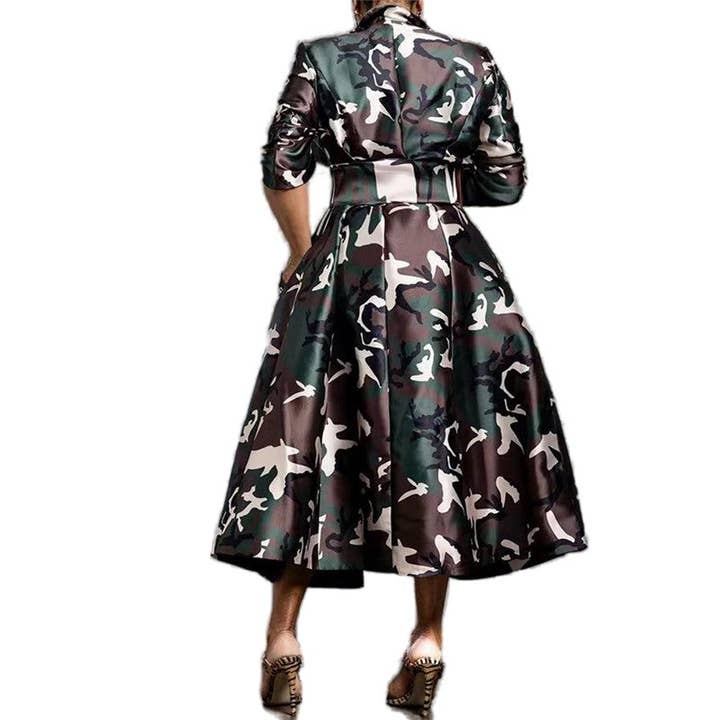 Fashionable Long Camouflage Print Over-The-Knee Coat for wholesale on Faire1