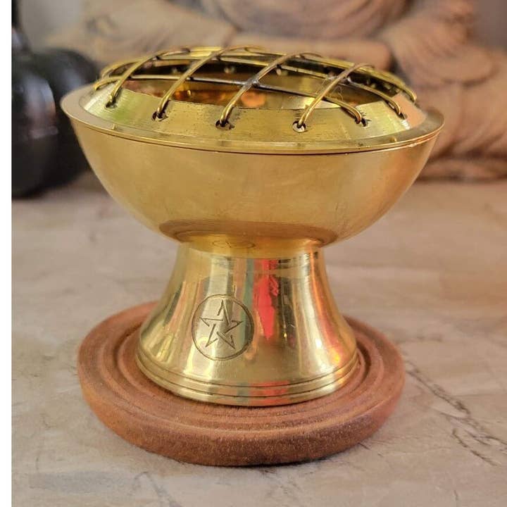 Pentacle Carved Charcoal Burner for wholesale by My Magic Place Shop