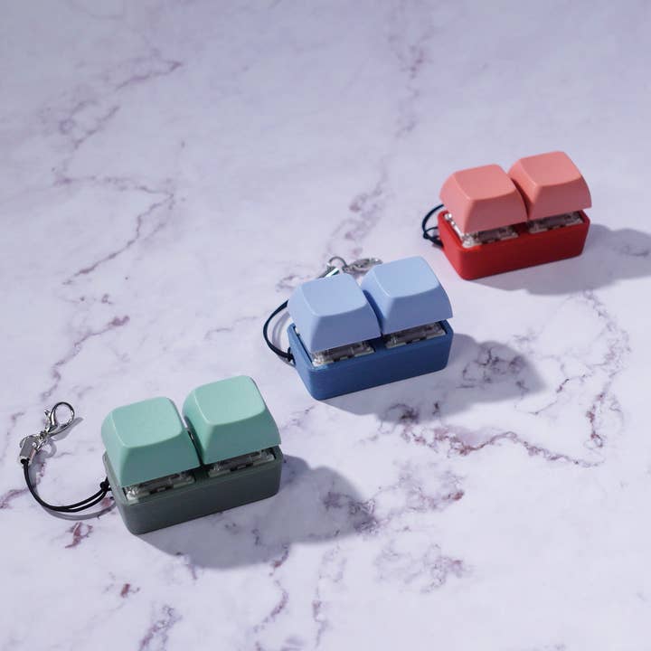 Strudel3D - Wholesale Fidget Toy - Kids - 2 Key Mechanical Keyboard Fidget Keychain - Two-Tone Series3