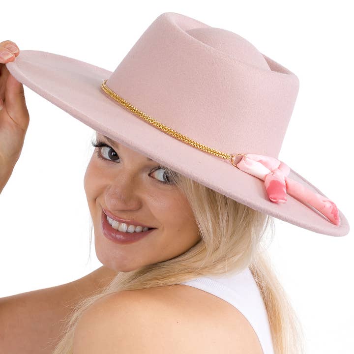 Cap Zone – Großhandel Fedora-Hut – Damen – Lux Ribbon Rancher-Mütze aus goldener Bolero-Kunstwolle25